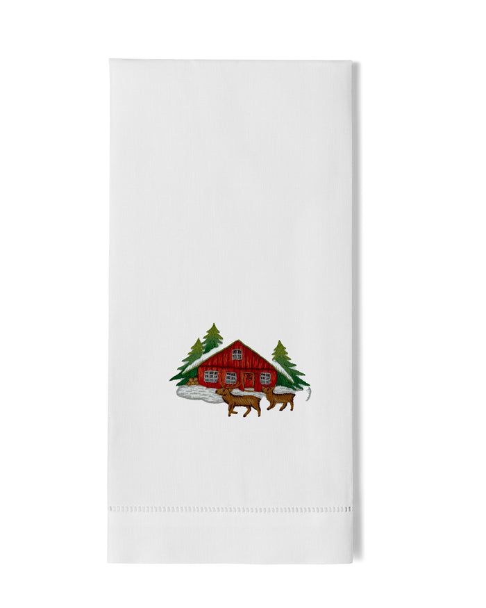 Red Cabin Deer Towel