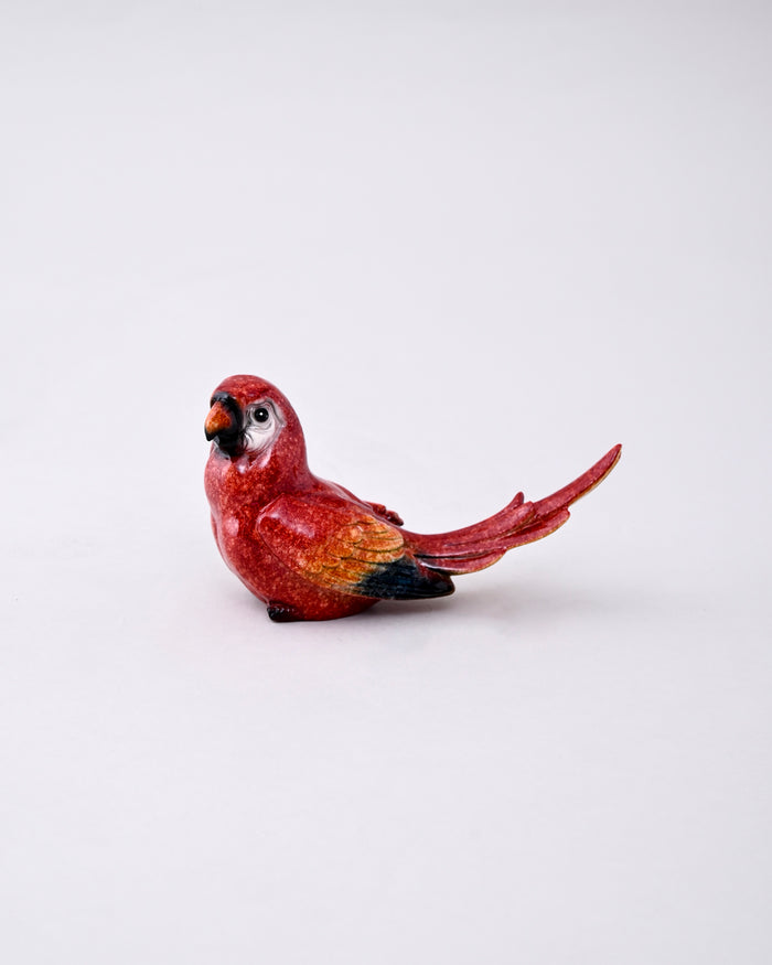 Red Parrot Couple Decorative Figurine Set