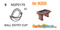 Replacement Part 2 (TWO) NGP2179 Ball Entry Cup