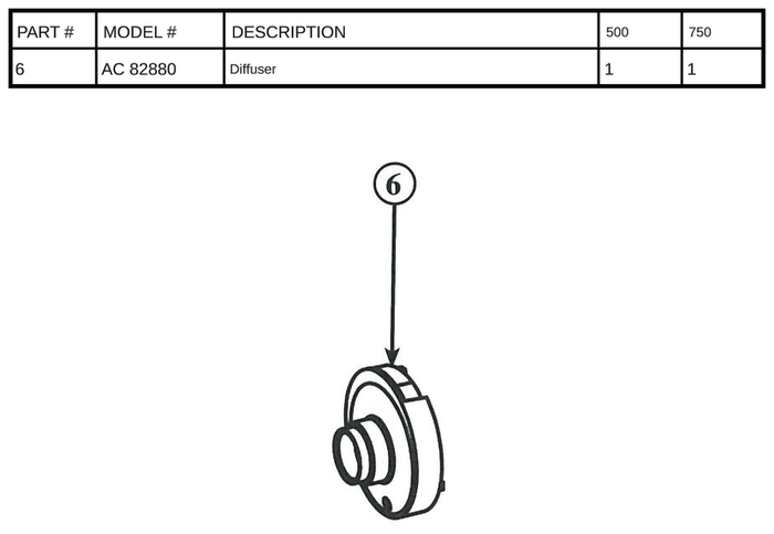 Replacement Part AC 82880 - Diffuser