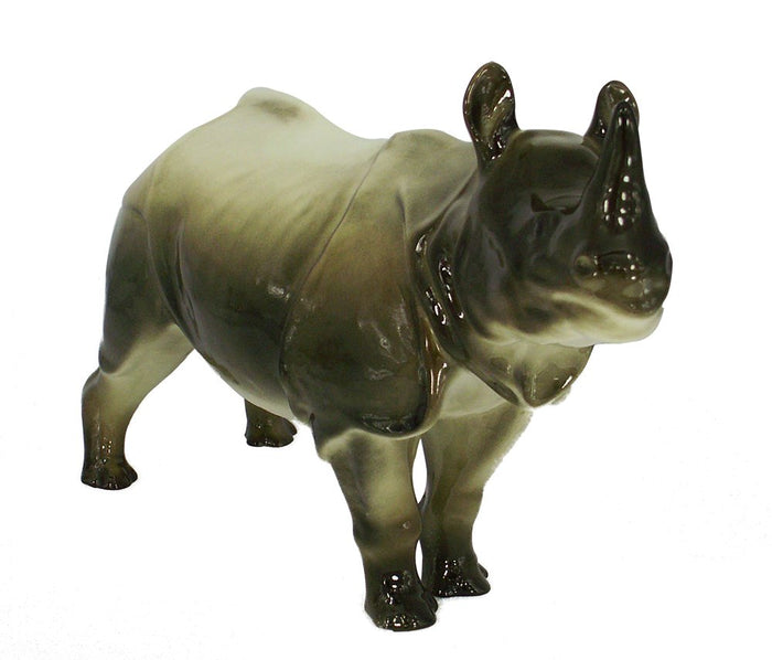 Rhinoceros Hand Painted Fine Russian Porcelain from Lomonosov