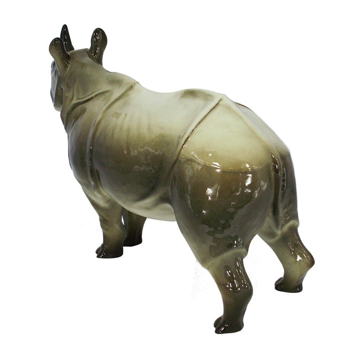 Rhinoceros Hand Painted Fine Russian Porcelain from Lomonosov