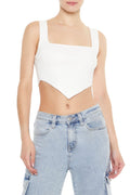 Ribbed Sweater-Knit Crop Top
