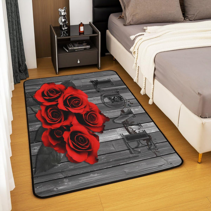 Romantic Floral Farmhouse Bedroom Area Rug