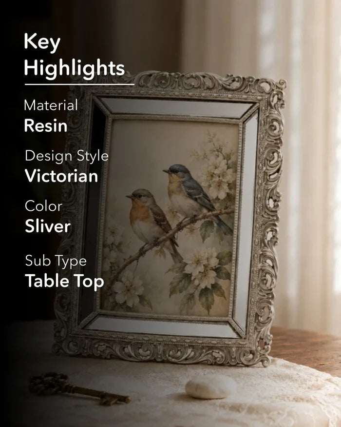 Rosehill Mirrored Photo Frame - Silver