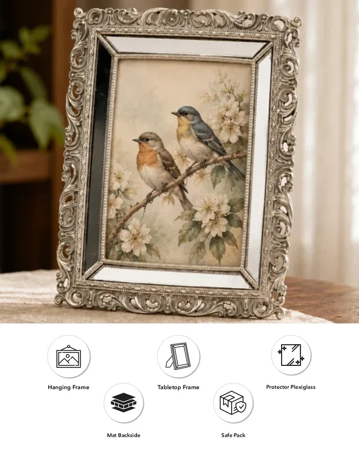 Rosehill Mirrored Photo Frame - Silver