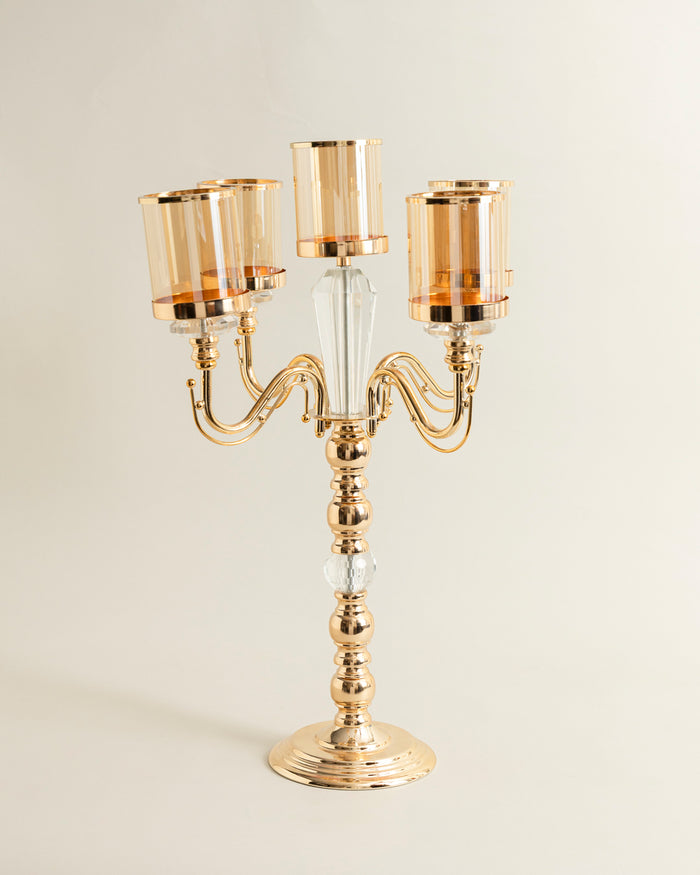 Royal 5-Arms Crystal Candle Stand