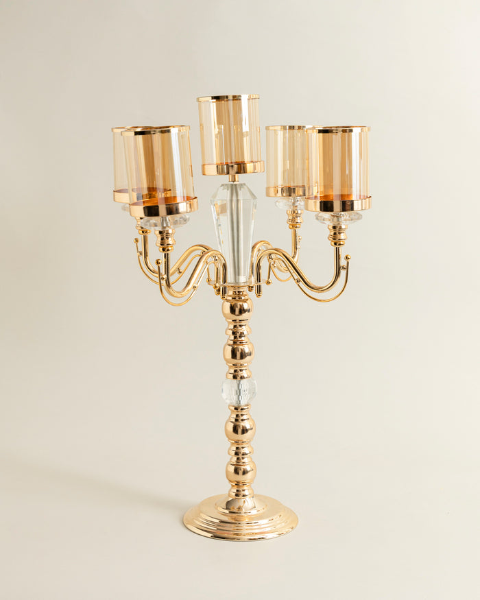 Royal 5-Arms Crystal Candle Stand