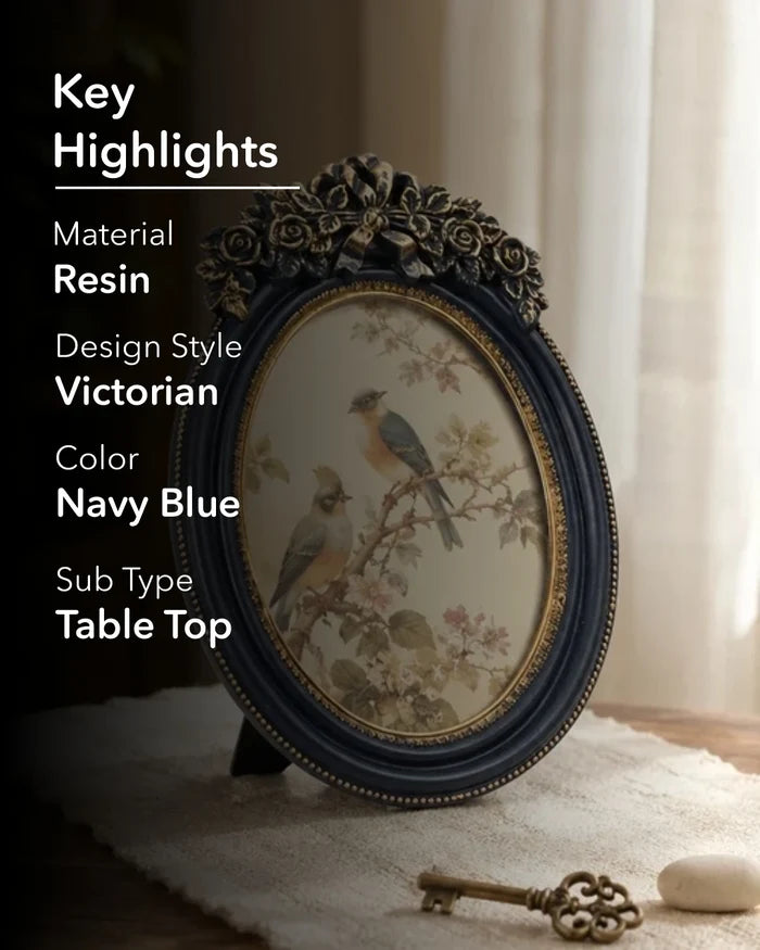 Royal Blue Oval Photo Frame