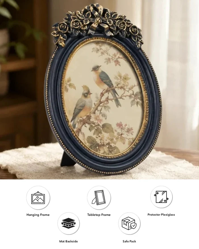 Royal Blue Oval Photo Frame