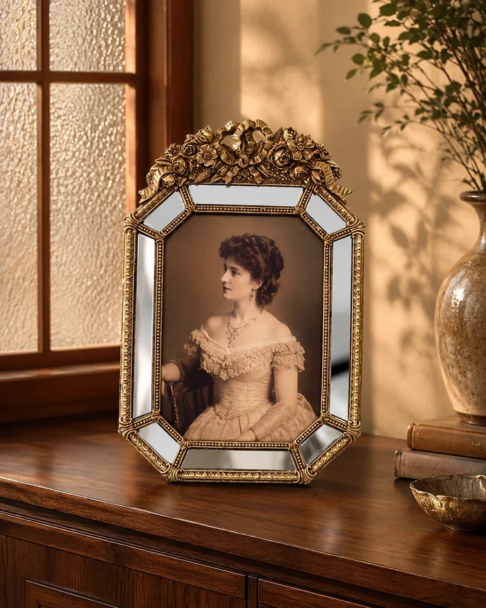 Royal Floral Mirror Edge Photo Frame