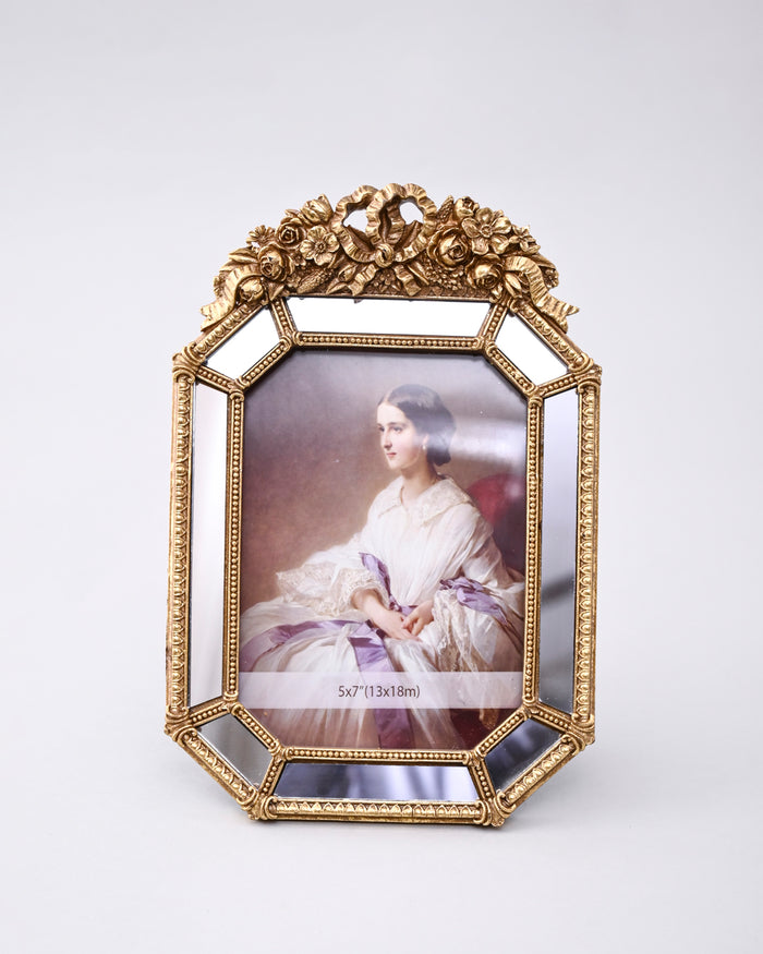 Royal Floral Mirror Edge Photo Frame