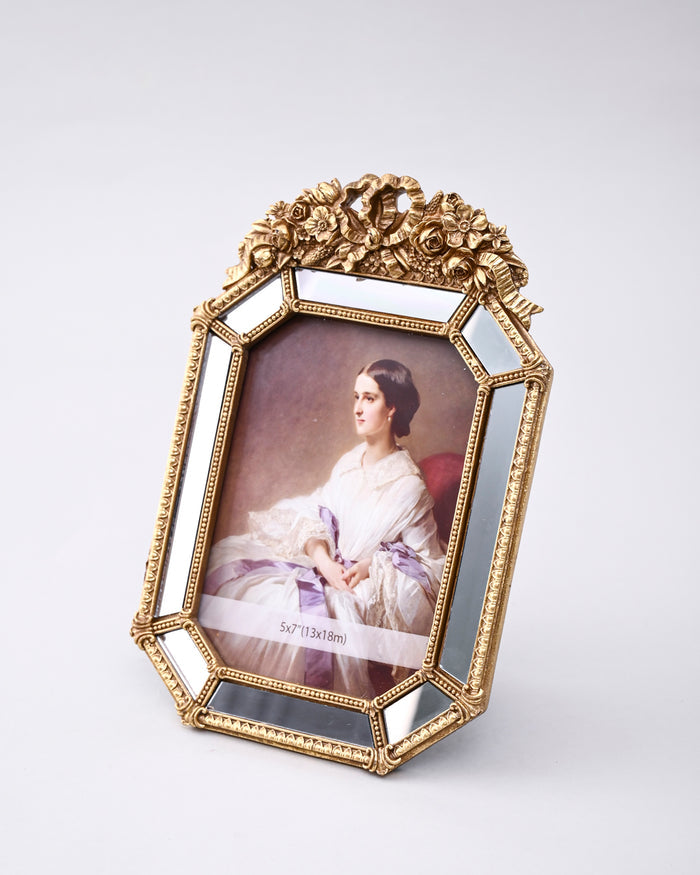 Royal Floral Mirror Edge Photo Frame