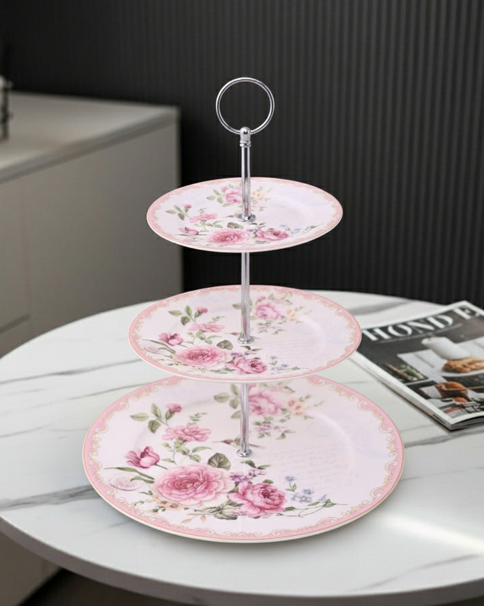 Royal Rose Garden 3-Tier Cake Stand