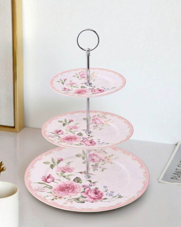 Royal Rose Garden 3-Tier Cake Stand