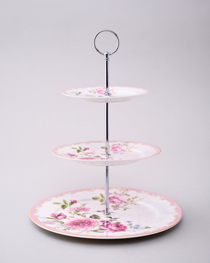 Royal Rose Garden 3-Tier Cake Stand