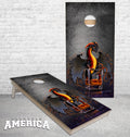 Rum Dragon and Drink Art by Stanley Morrison Cornhole Boards