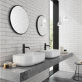 Rural Flat White Traditional Edge Brick Effect 7.5 x 30cm White Body Tile - 1sqm perbox
