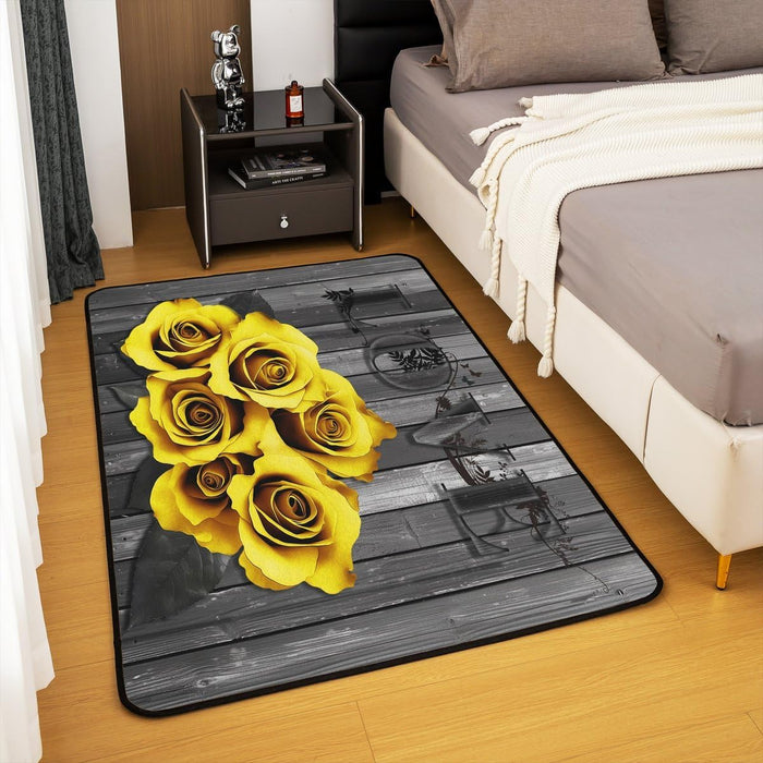 Rustic Farmhouse Aesthetic Floral Area Rug