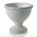The Rustic White Compote is a plain white pedestal bowl with a rough, textured finish—ideal as a ceramic compote or floral arrangement vase, especially when styled against a white background.