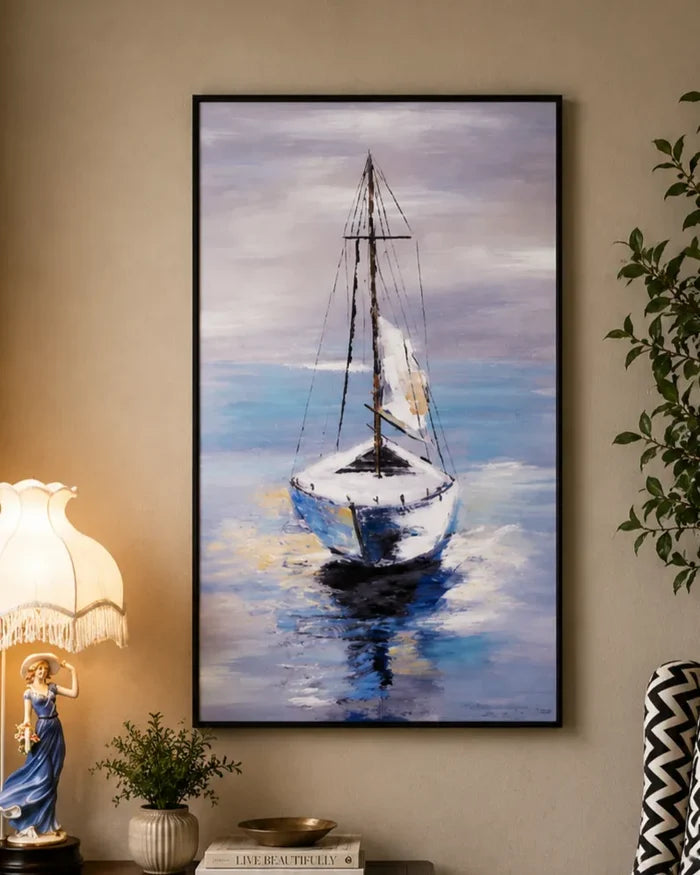 Sailboat Semi Hand-made Wall Art - 25*48 Inch