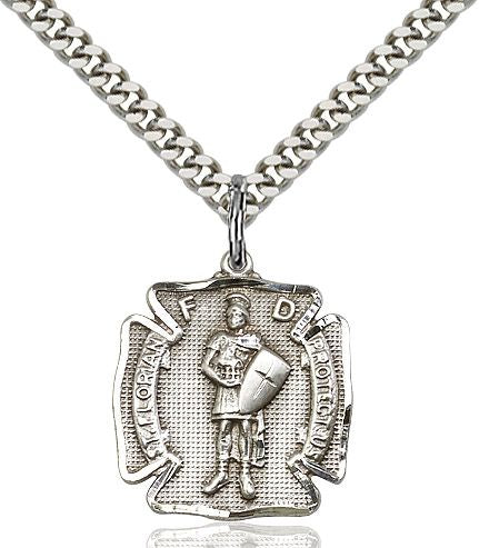 Saint Florian medal 00701, Sterling Silver