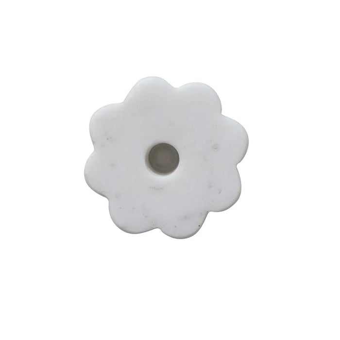 Scalloped Marble Taper Base