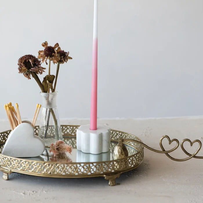 Scalloped Marble Taper Base