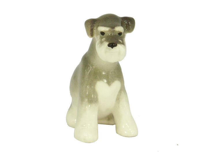 Schnauzer Miniature Dog Puppy Sitting Lomonosov Porcelain Collectible Figurine