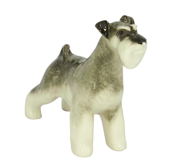 Schnauzer Miniature Dog Standing Lomonosov Porcelain Collectible Figurine