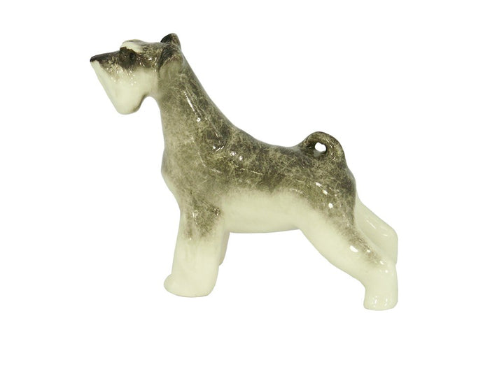 Schnauzer Miniature Dog Standing Lomonosov Porcelain Collectible Figurine