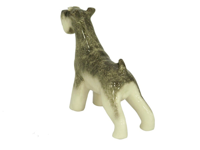Schnauzer Miniature Dog Standing Lomonosov Porcelain Collectible Figurine
