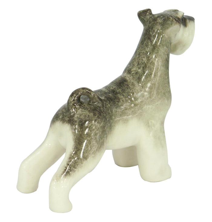 Schnauzer Miniature Dog Standing Lomonosov Porcelain Collectible Figurine