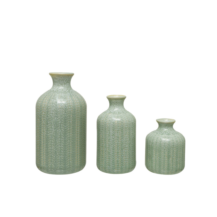 Seafoam Green Stoneware Vase