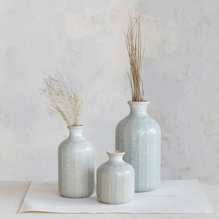 Seafoam Green Stoneware Vase