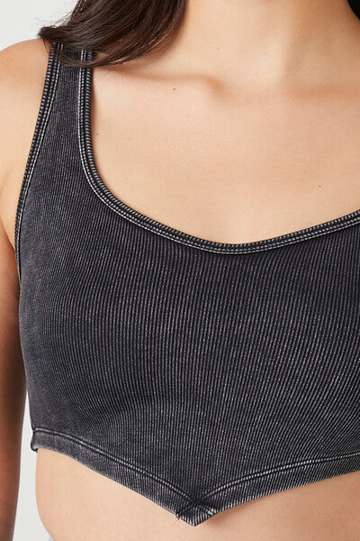 Seamless Ribbed V-Hem Tank Top