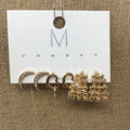 Set of 3 Gold Earring — La Bien Aimee, view 2