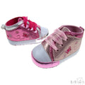 SHINY PU SHOES W/BUTTERFLY EMBROIDERY & MATCHING ORGANZA LACE: B2120