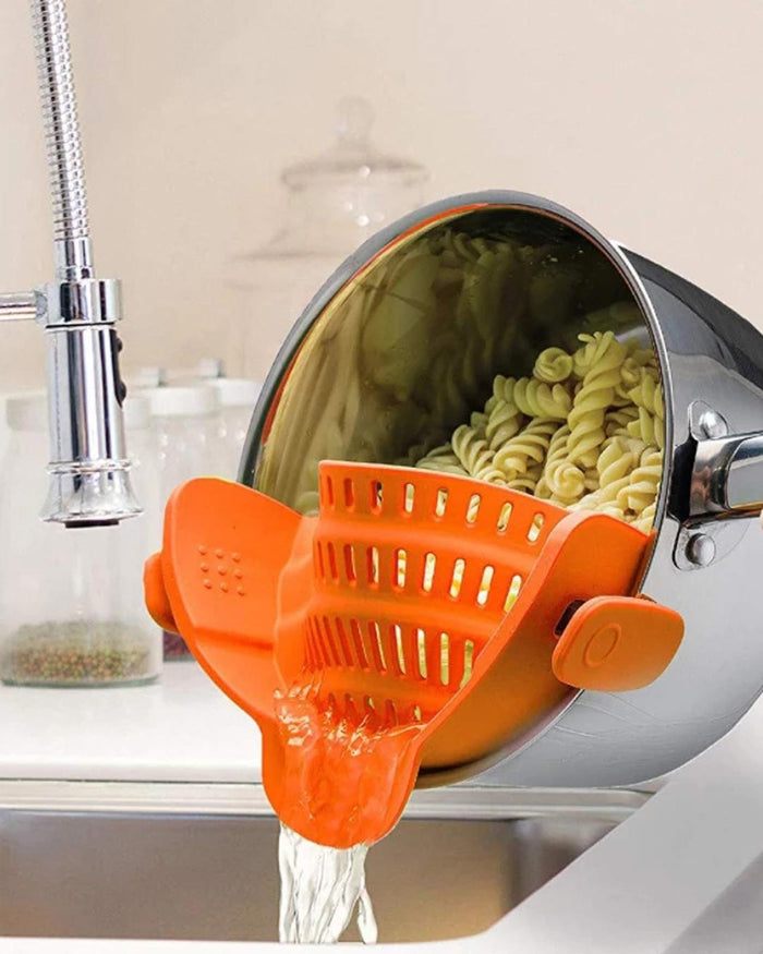 Silicone Food Strainer - Orange - The Decor Kart