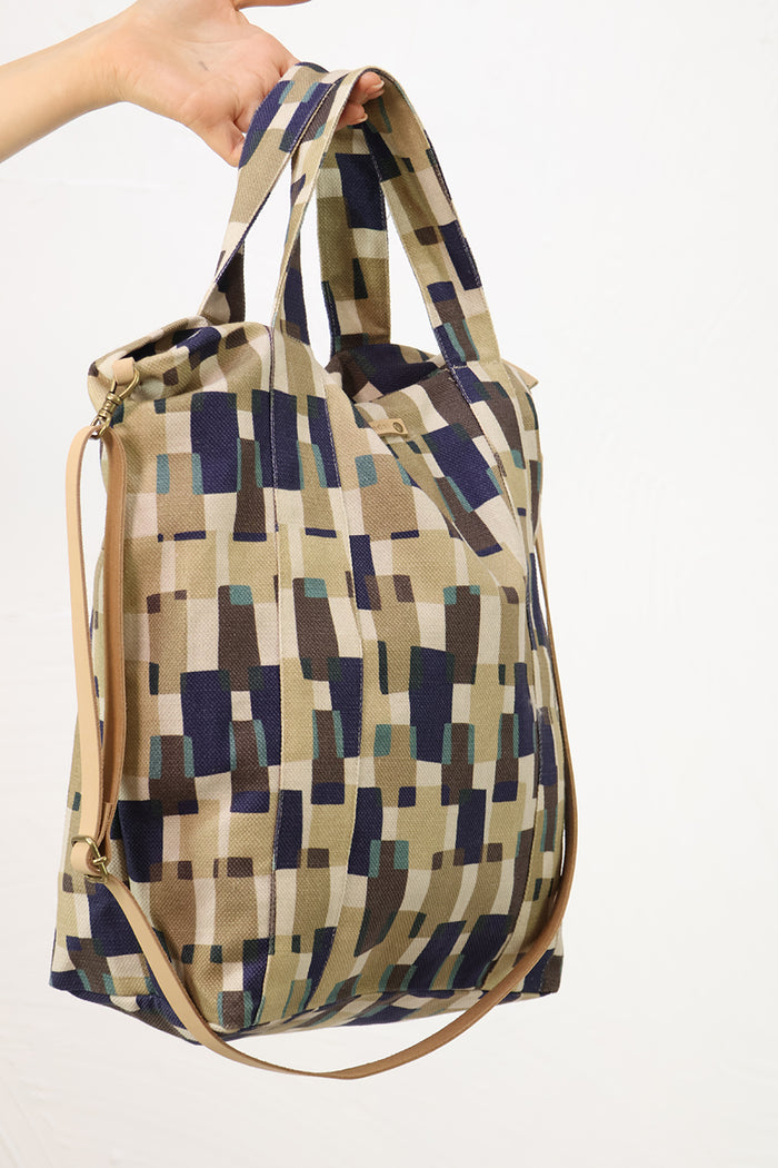 Skandal Canvas Crossbody Tote in Blue Pixel