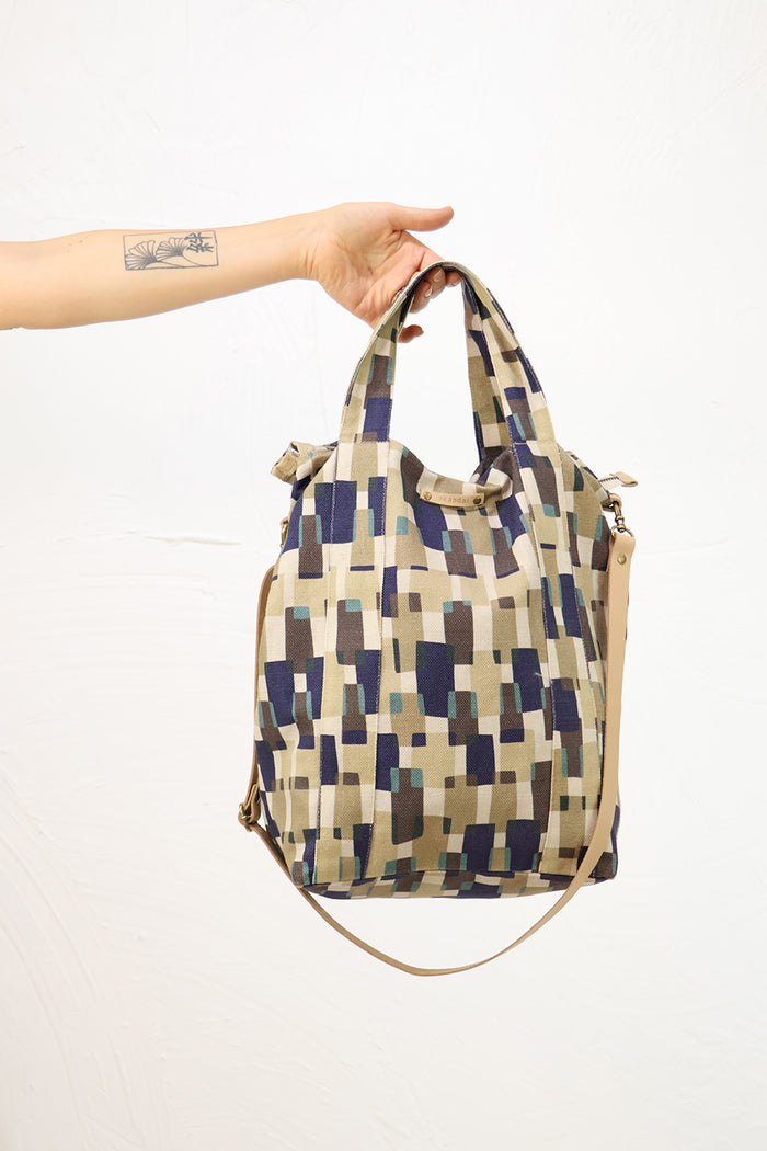 Skandal Canvas Crossbody Tote in Blue Pixel