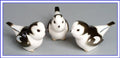 Snow Bunting Birds 3 Sisters Set Lomonosov Porcelain Collectible Figurines