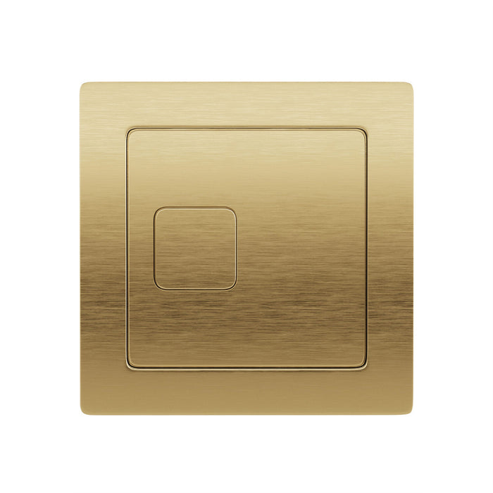 Square Dual Flush Plate - Brushed Brass