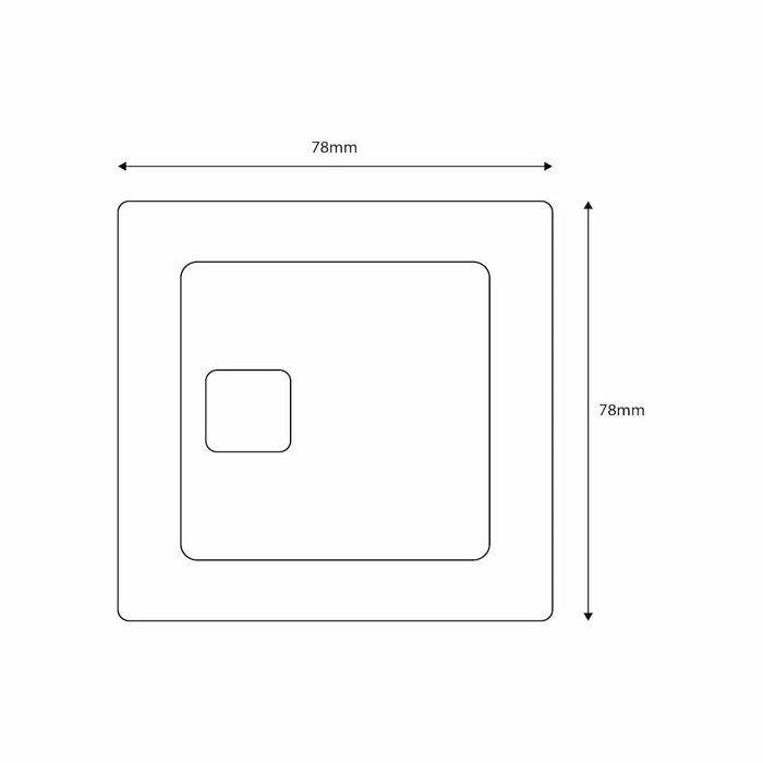 Square Dual Flush Plate - Brushed Brass