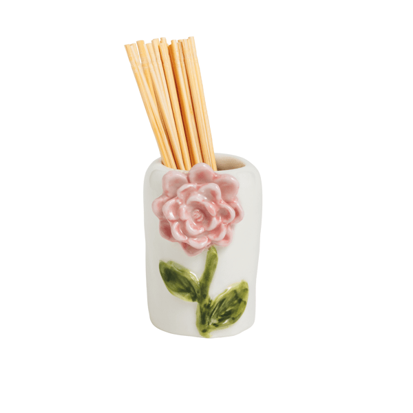 Stoneware Flower Toothpick Set