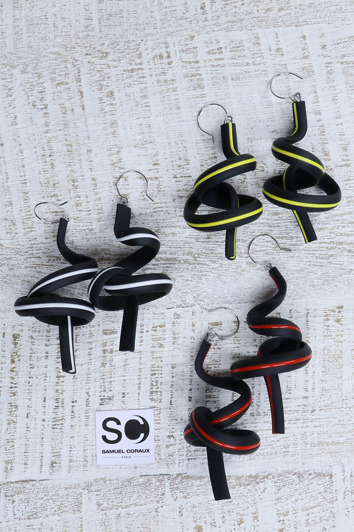 Stripe Squiggle Earrings - 3 Colours