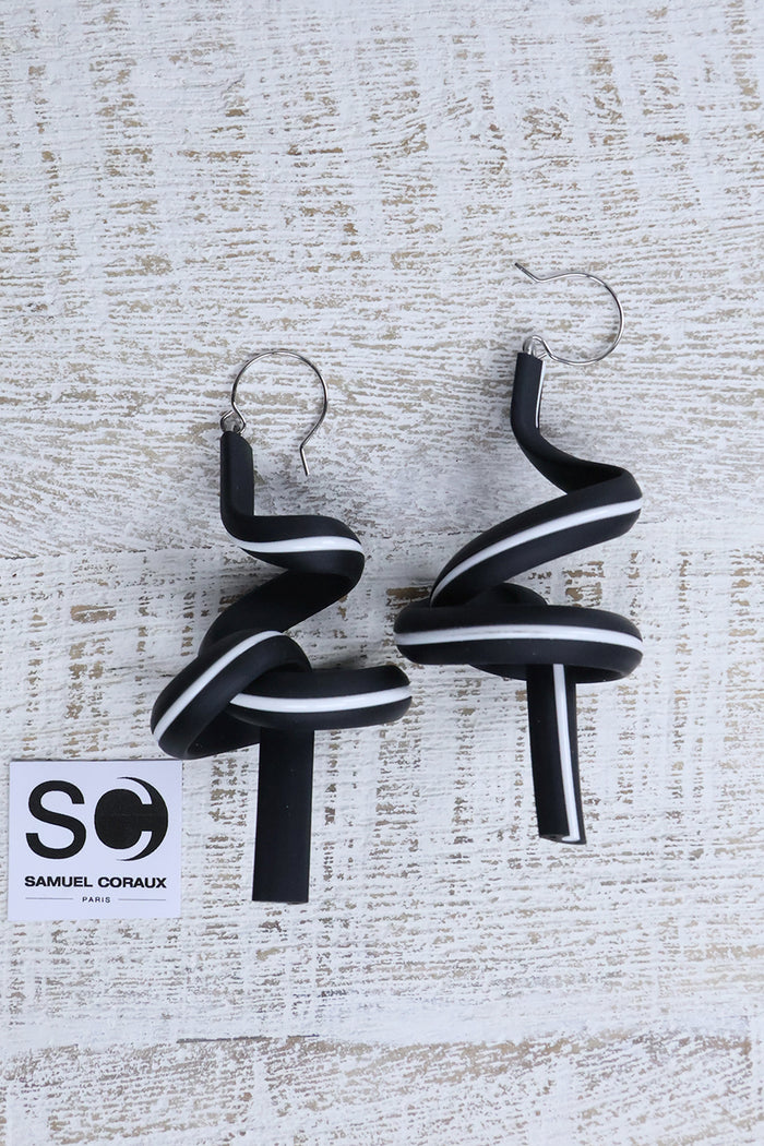 Stripe Squiggle Earrings - 3 Colours