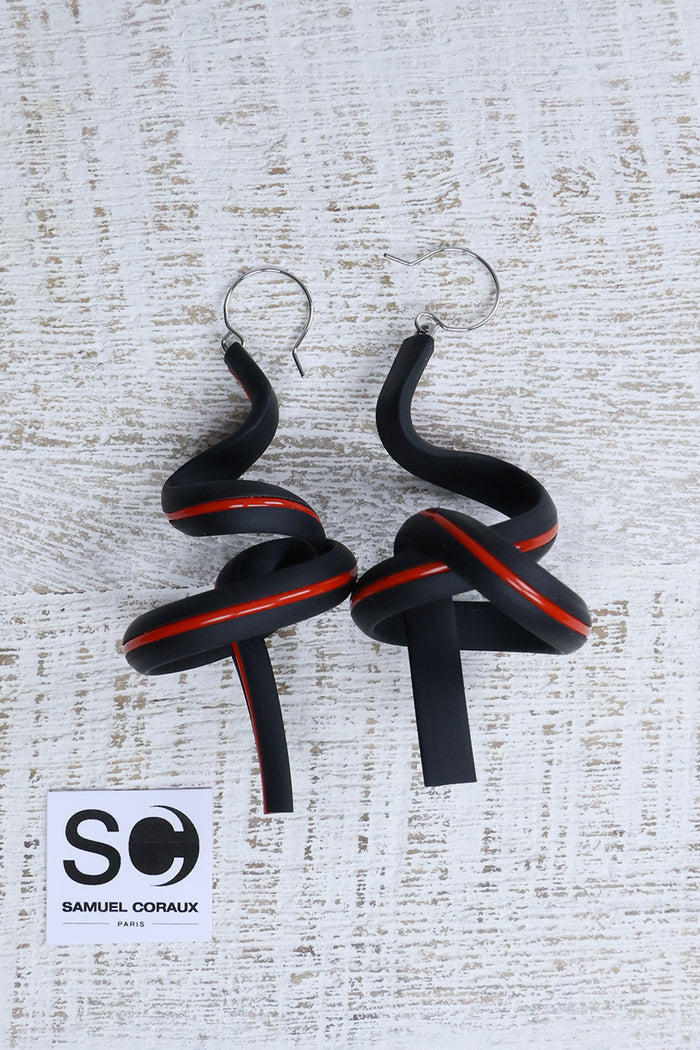 Stripe Squiggle Earrings - 3 Colours
