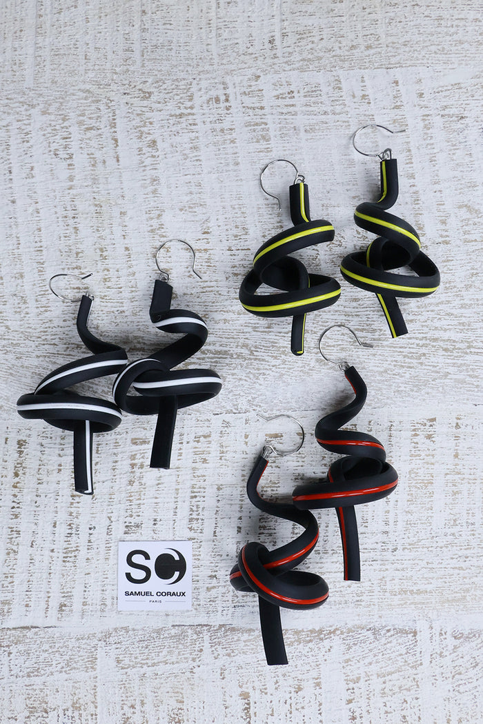 Stripe Squiggle Earrings - 3 Colours