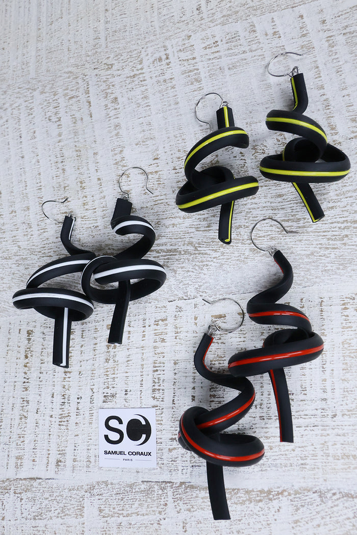 Stripe Squiggle Earrings - 3 Colours